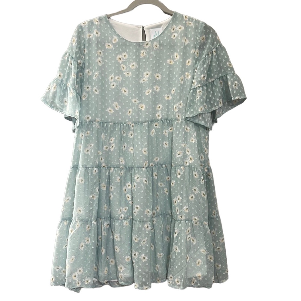Floral Mini Dress in green